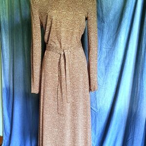 Diane Von Furstenberg Long Sleeve Brown Dress